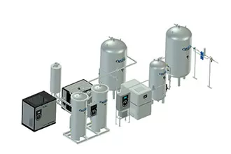 VPSA oxygen production system start-up and shutdown operation steps